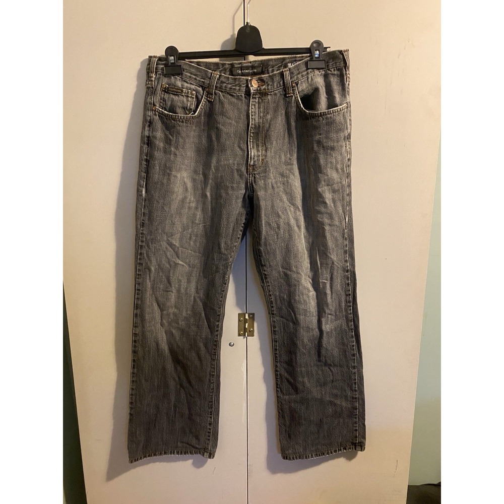 Y2K Calvin Klein Jeans Faded Black Charcoal Bootcut Denim Pants Men’s Size 36x32